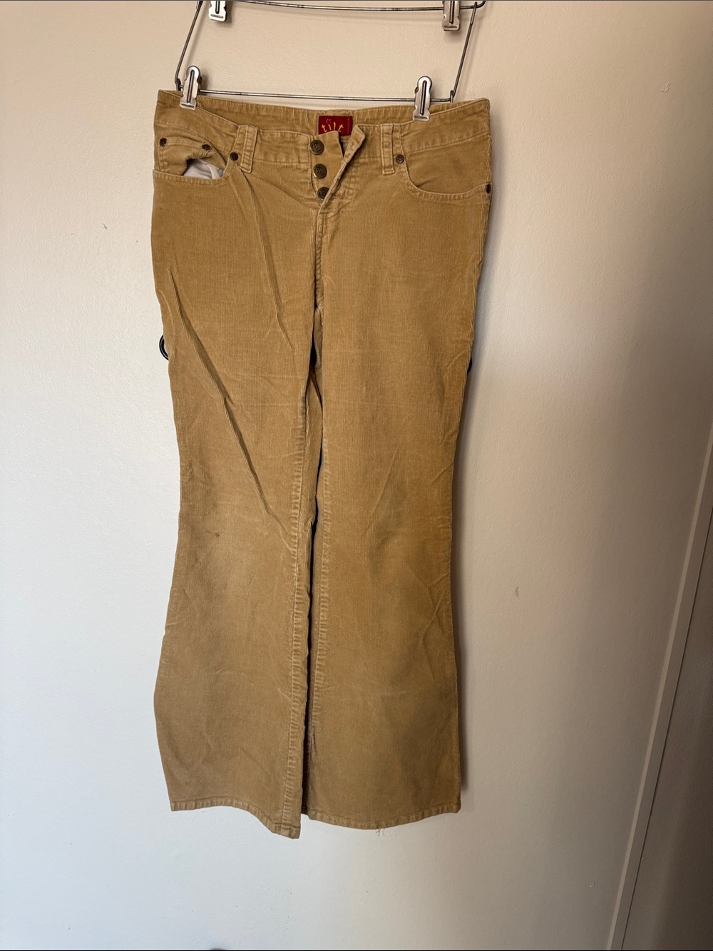 TILT Corduroy Button-Fly Skirt in Camel